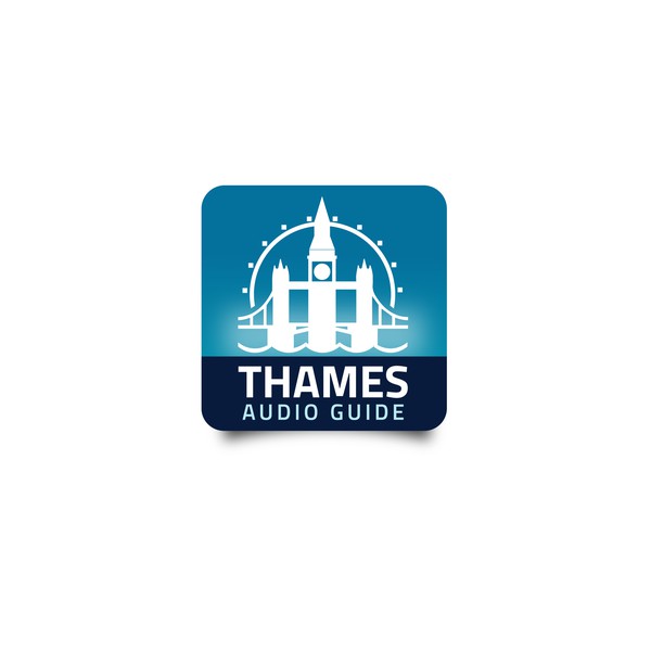 A logo for an Audio Guide on Thames River, London