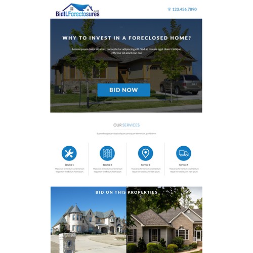 BidILForeclosures.com needs Help!! | Landing page design contest