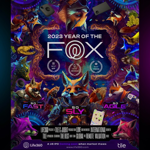 Life360 2023 Year of the Fox Poster Design by KashiArts