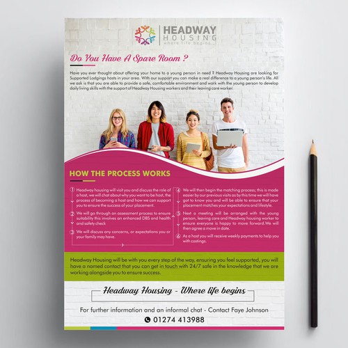 Headway Housing Flyer Postkarten Flyer Printdesign