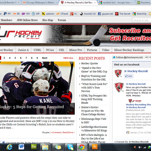 Jr Hockey Recruit Banner Ad Diseño de guyzer