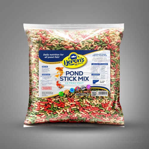 Designs | Design a product label for premium pond stick mix, fish food ...