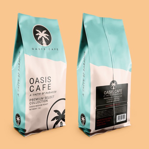 OASIS CAFE COFFEE BEAN PACKAGING DESIGN Design by suraiatonna