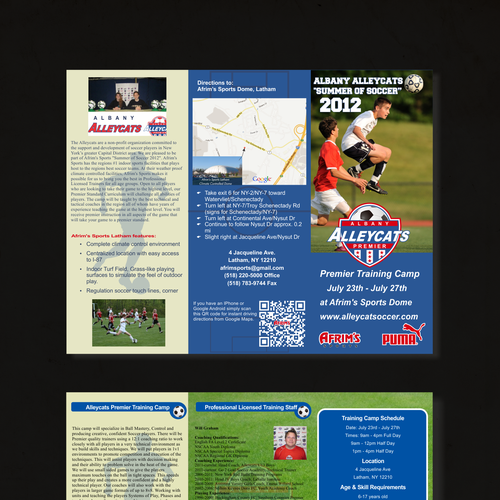 Soccer Camp Brochure wanted for Albany Alleycats Premier Soccer Club Réalisé par Cm8647