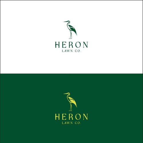 Modern Lawn Care Business with Heron Design by AkungGraphic