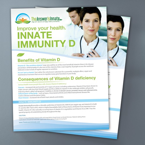 I need a FABULOUS 1 page Sales Flyer for a Vitamin D Supplement Design por dtrcdesign