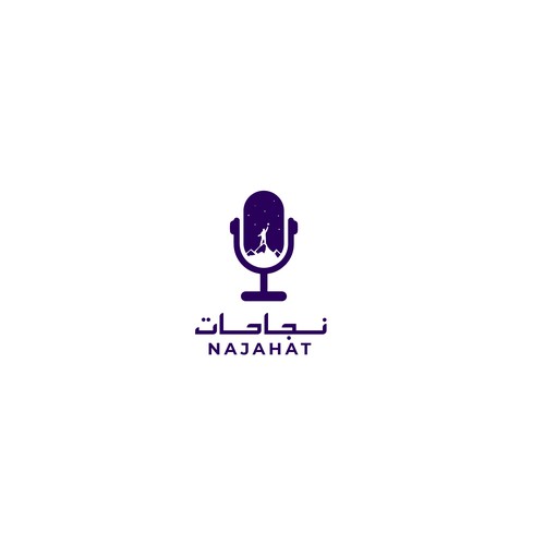 A logo for a podcast English and Arabic Design réalisé par ArtMed™✌