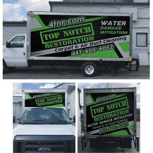 box truck wall 12x6ft to attract people to our service. Design by e^design