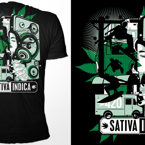Day/Night, Sativa/Indica Shirt Design
