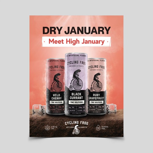 Create a 'Dry January meets High January' poster.  Have Fun, Be Creative, Open to all suggestions. Design von laxman2creative