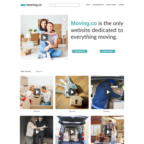 web page for moving related website Design by F. George