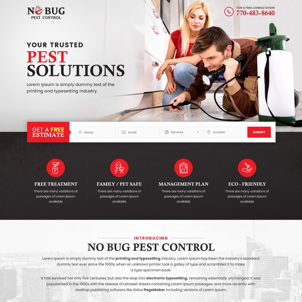 Landing Page For No Bug Pest Control