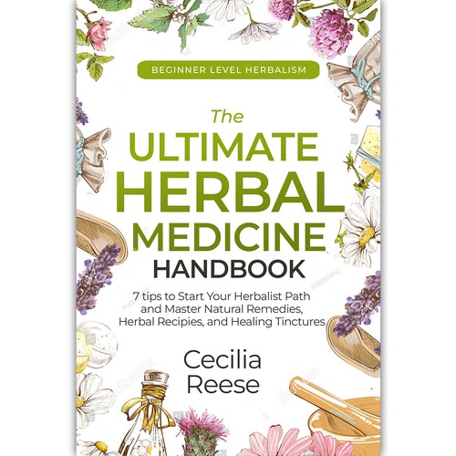 Powerful eye-catching cover for a beginners herbal medicine book Design by ink.sharia