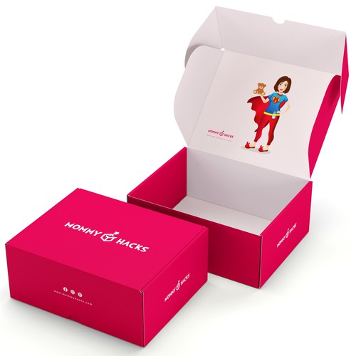 Design Mailer Box for Mommy Hacks Monthly Subscription Box Diseño de MMX