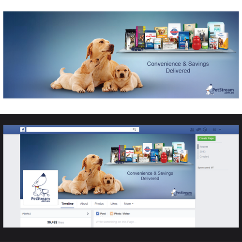 EASY facebook cover photo for an ONLINE PET STORE. Design by tbarua