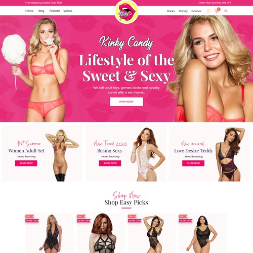 Lingerie site web design, concurso Design de site