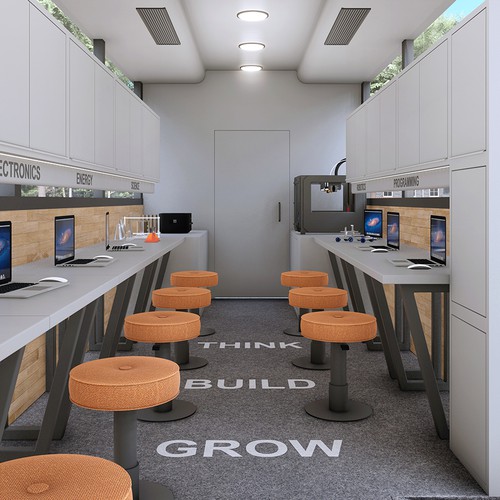 mobile scientific and technological bus (3d) Design by prvk.