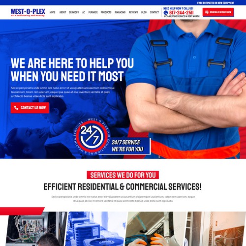 Create a custom and powerful HVAC businesses website homepage! Design by creatsoul