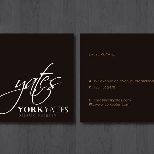 Dr. York Yates Plastic Surgery - business card Design by luvless