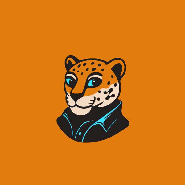 Zyro the Leopard – a unique mascot logo and emoji pack for Vistaprint. Energetic design capturing speed, trust, and positive team spirit.