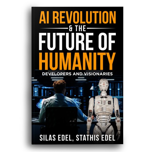 Futuristic AI Book Cover - AI vs Humans/Dark Design by Bigpoints