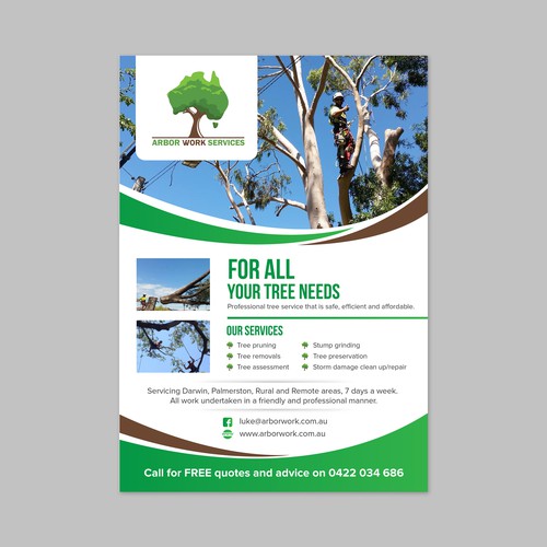 Design A5 Leaflet For Local Tree Work Arboriculture Business