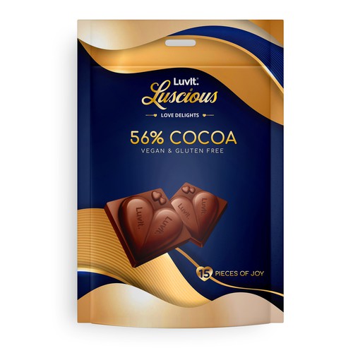 Design a standout label for a Premium Chocolate Homepack Diseño de Kasia Zwiech