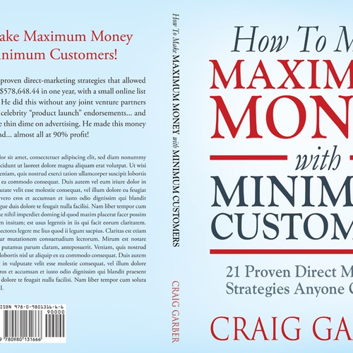 New book cover design for "How To Make Maximum Money With Minimum Customers" Design por line14