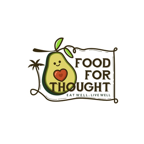 Fresh, Playful Island-Inspired Logo for Food For Thought – Organic Café & Market in the Florida Keys Design by nindadian