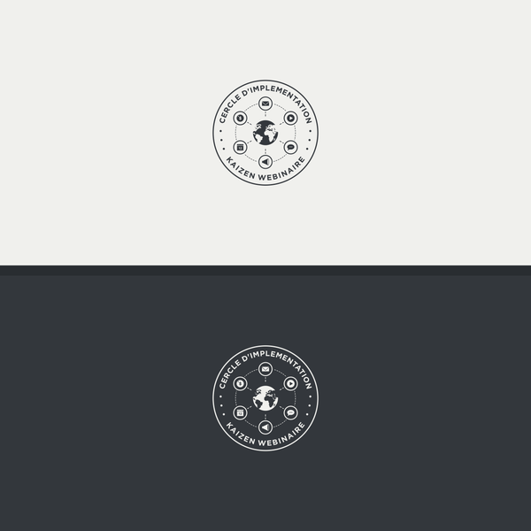Diseño de f i s c h e r y titulado "Cercle D'implementation Kaizen Webinare"