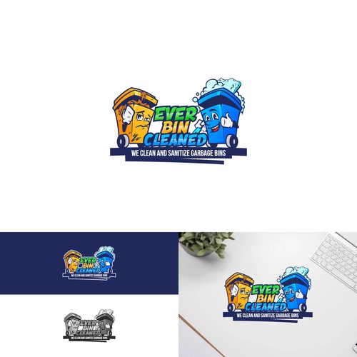 コンペ「Trash bin cleaning business logo」のデザイン by StudioJackさん 