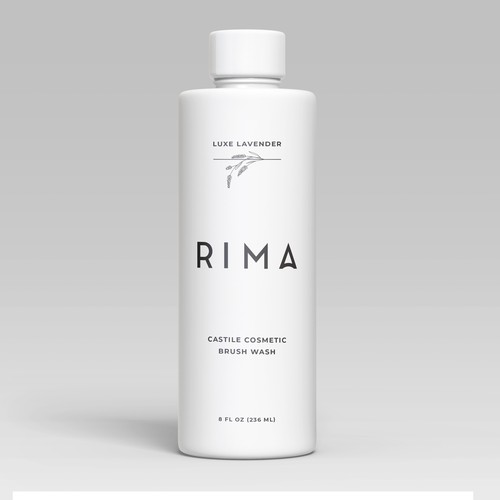 Minimalist Label for a luxury brand of cosmetic brush washes Design by Lady Goga