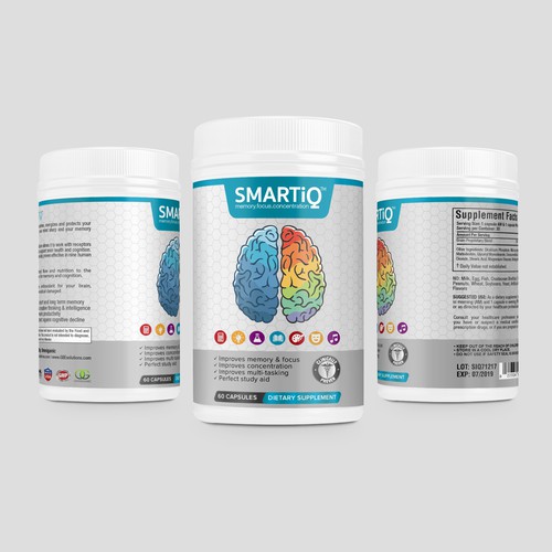 Brain Supplement Label Design Design réalisé par DesignSBS