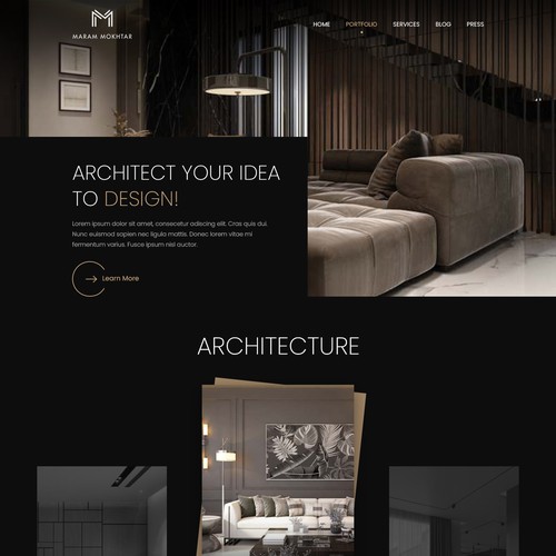Designs site design for elite high end interior designer 