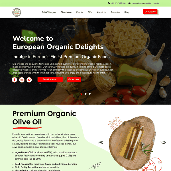 Food Brand Landing Page Design
