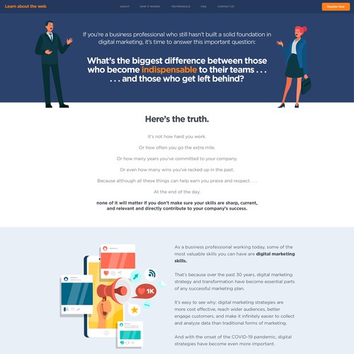 Landing page design contest entry by Archangelo