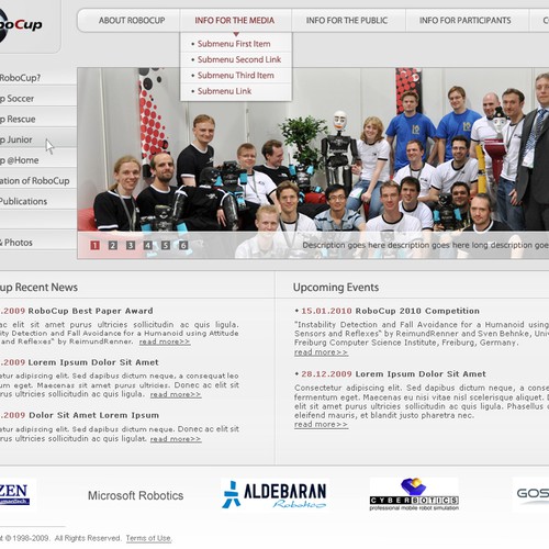 Design di RoboCup Website Design (home + sub) di e-kar