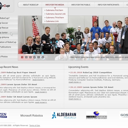 Design RoboCup Website Design (home + sub) por e-kar