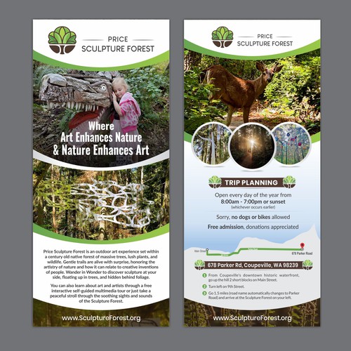 Enticing Rack Card for Unique and Fun Sculpture Park Nature Preserve Design by Dzine Solution