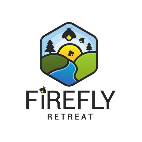 Firefly Retreat. Fun logo inspiring families to explore the outdoors! Design réalisé par MarcusMark