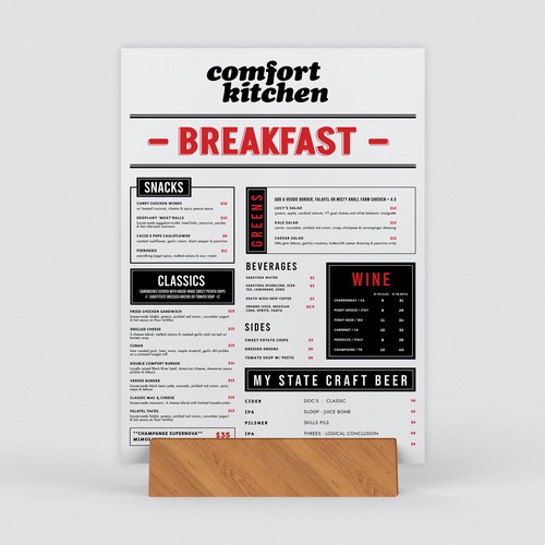 Design a cool new menu for a breakfast & lunch spot in Upstate NY Design by Along99