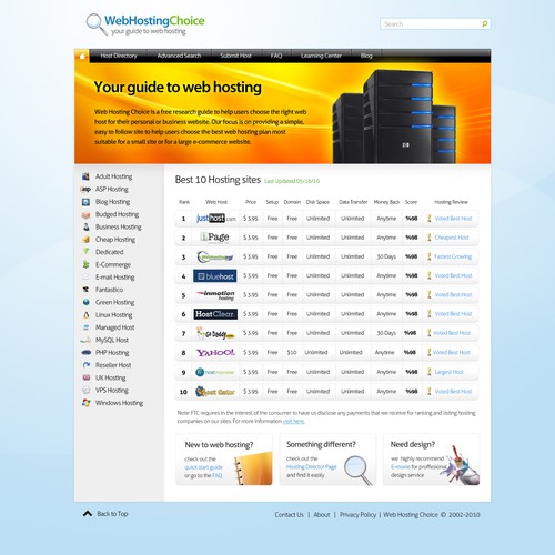 Redesign WebHostingChoice.com Design by echojanz