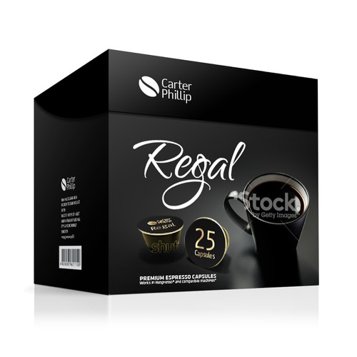 Design an espresso coffee box package. Modern, international, exclusive. Design by Coshe®
