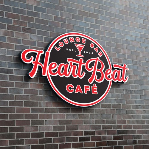 "HeartbeatCafe Logo for new Cafe Bar Lounge" winning Logo design