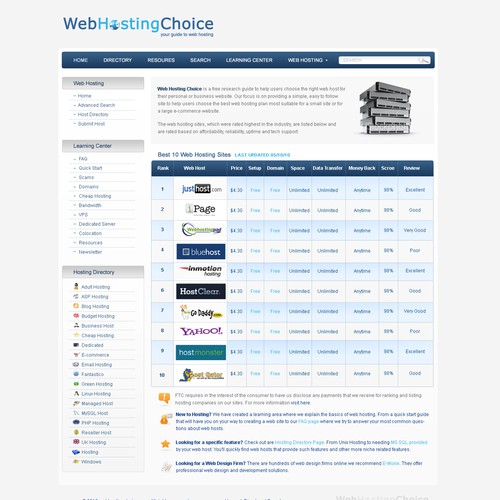 Redesign WebHostingChoice.com Design by judiart