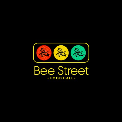 BeeStreet - a ghost kitchen Food Hall logo! Design by KLBRS