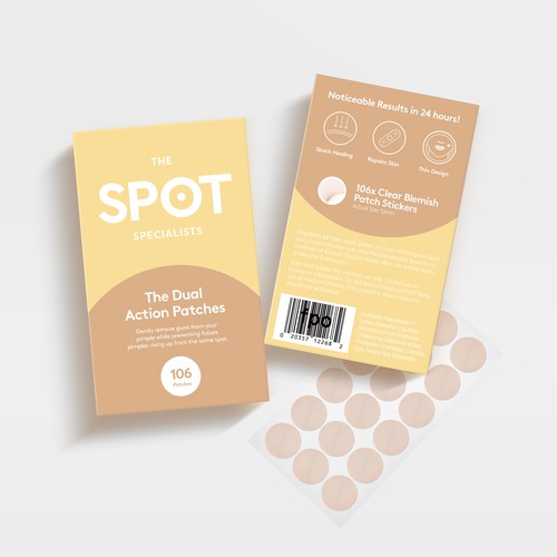 Pimple Patch PACKAGING to appeal to FEMALE BEAUTY user Design by JBW_DESIGN