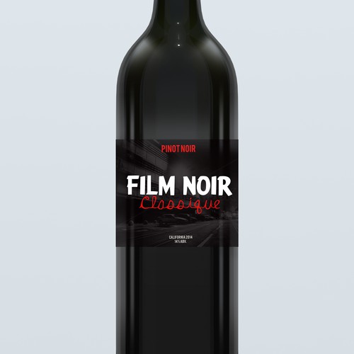 Movie Themed Wine Label - Film Noir Classique Design von kanamekura