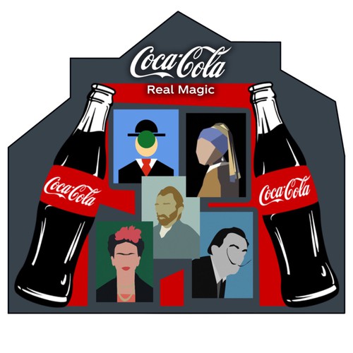 Artistic mural design for Coca-Cola Zero in Brussels Diseño de just.chaosofart