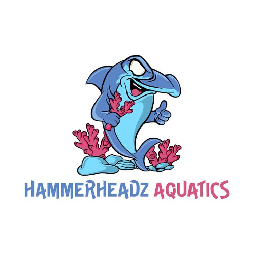 Hammerhead Shark Logo for Custom Salt Water Aquariums and Ocean Coral Farm Company Réalisé par gntkart